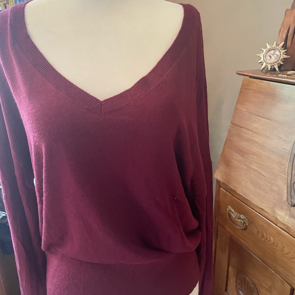 RW&CO. Classic Deep Red Knit Dolman Sweater